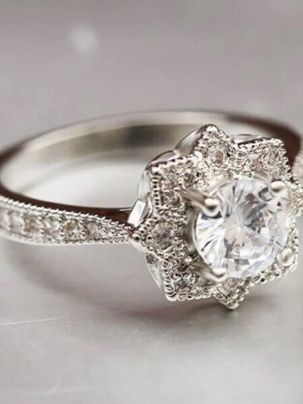 🌸JTV35 - Vanna K - White Round cut Rhodium Over Sterling Silver Ring💎🛍️